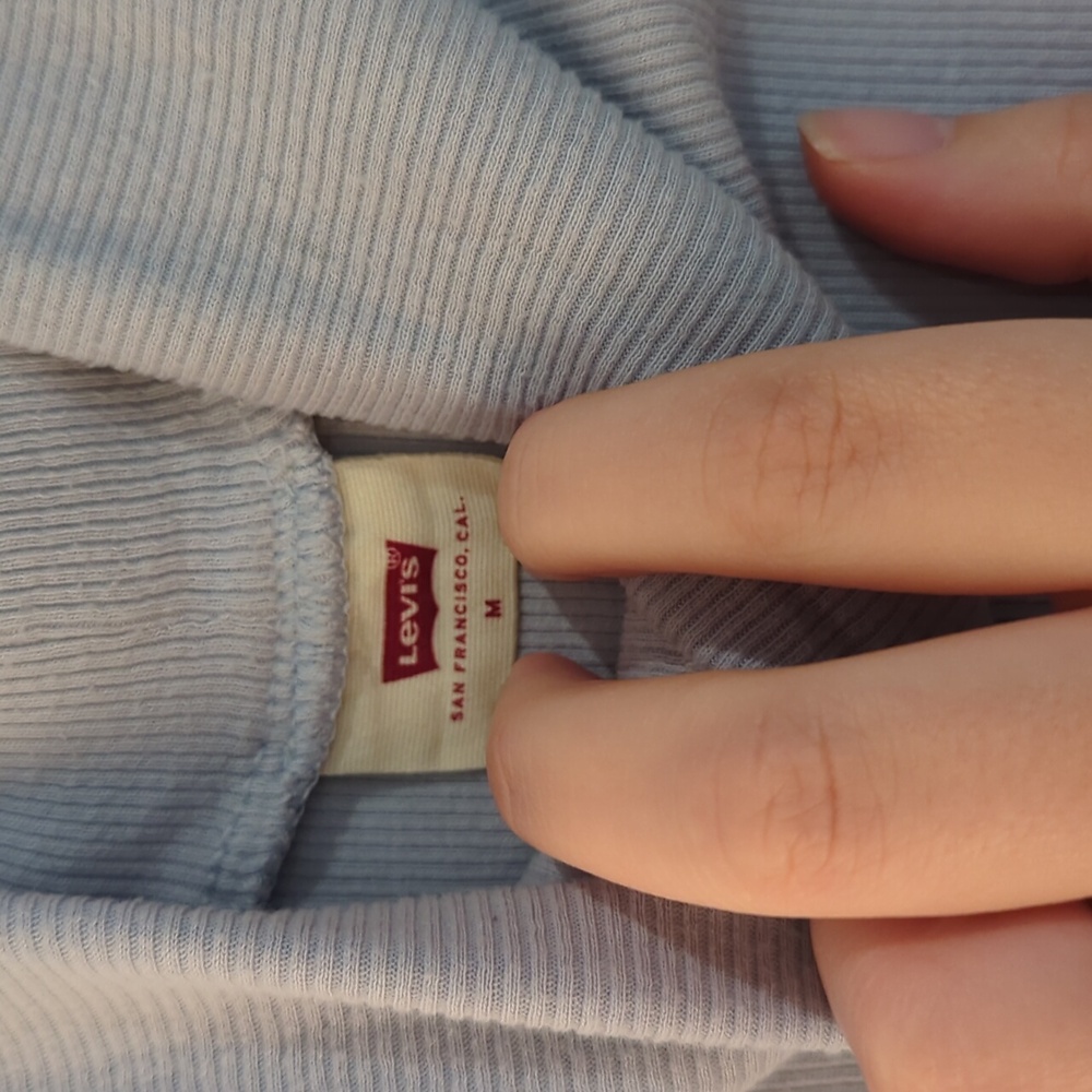 Basic Levi Blue Turtle Neck Ribbed - Picture 2 of 4
